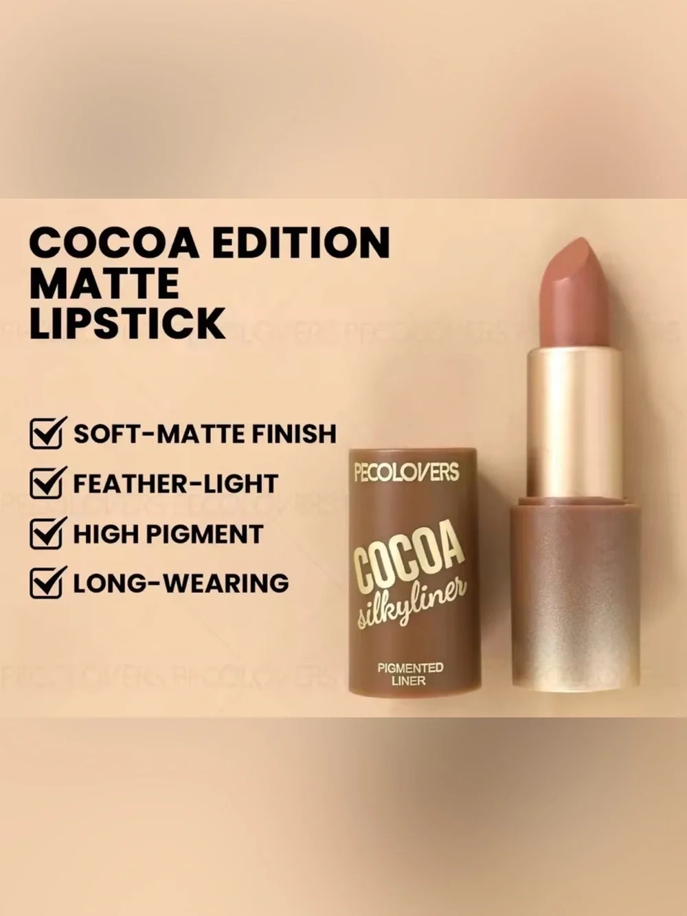 Cocoa Matte Lipstick - Brown